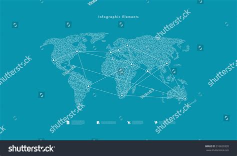 Vector World Map Infographic Elements Stock Vector Royalty Free 316659320