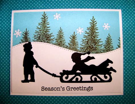 Sled Cards Christmas Cards Cards Crafts