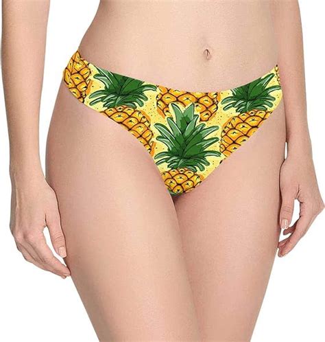 Amazon Com Custom Nolvelty Summer Pineapple Fruit Women S Thongs