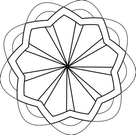 simple geometric flower illustration with black outlines you can use it for coloring books