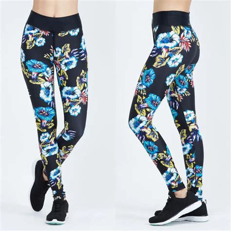 Women Floral Printed Yoga Pants High Waist Sport Printing Leggings Floral Fitness Running Tights