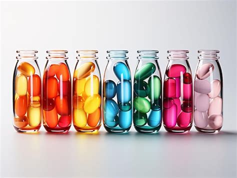 Premium Ai Image Colorful Pharmacy Capsules Many Different