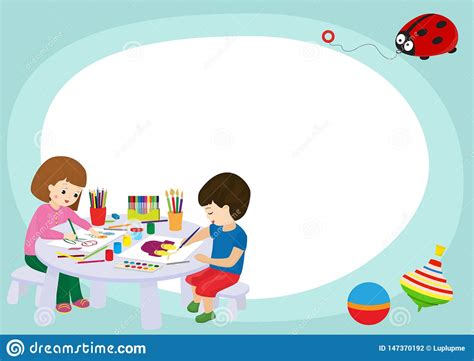 Children And Education Banner Cartoon Vector Illustration