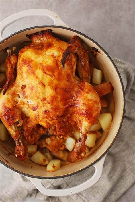 Dutch Oven Whole Roast Chicken Flavorful Home