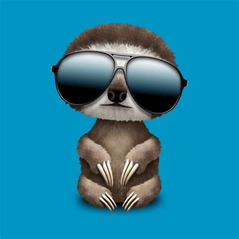 Cool Baby Sloth Wearing Sunglasses Baby Sloth T Shirt Teepublic