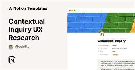 Contextual Inquiry Ux Research Notion Template