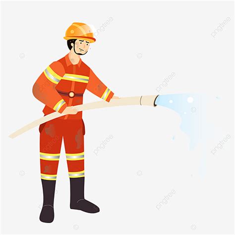 Fireman Putting Out Fire Clipart Png