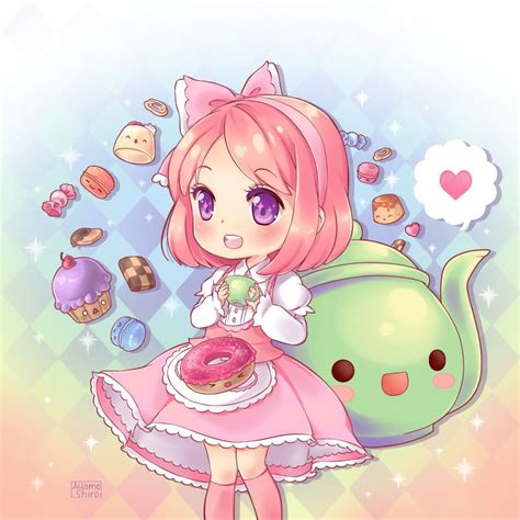 Chibi Tea Time By Ayameshiroi On Deviantart Cute Anime Chibi Chibi