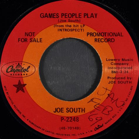 Joe South Games People Play 1968 Vinyl Discogs