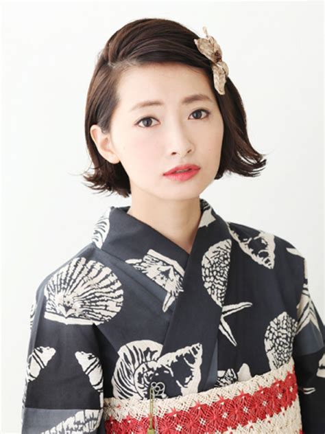 浴衣に合わせたいショート向けヘアアレンジ14選♡ | 着物 髪型 ...