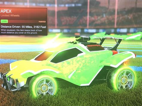 Plus they're gonna look sick on the new overdrive crate items! Xbox One Rocket League Lime Painted Apex Wheels LIMITED ...