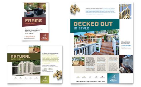 Decks And Fencing Flyer And Ad Template Design