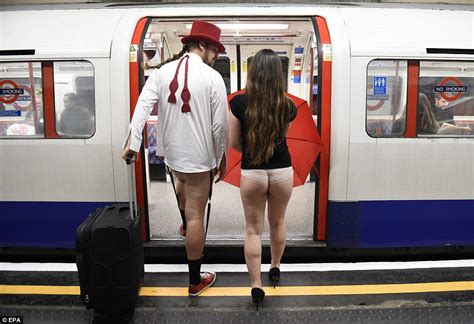 No Pants Subway Ride Day Has Travellers In Their Underwear In Countries Daily Mail Online