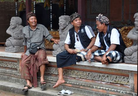 Balinese Men In Traditional Costume Bali Indonesia Editorial Stock