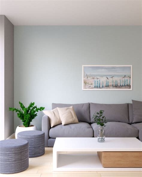 Grayish Blue Wall Paint In Living Room In 2020 Blue Paint Living Room