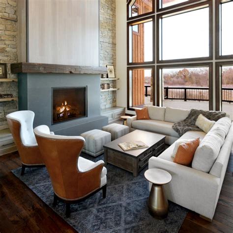 Rustic Living Room With Leather Armchairs Hgtv