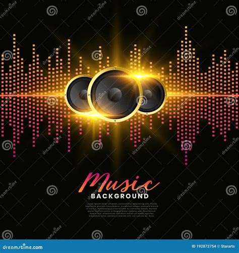 Music Speakers Background Album Cover Poster Stock Vector