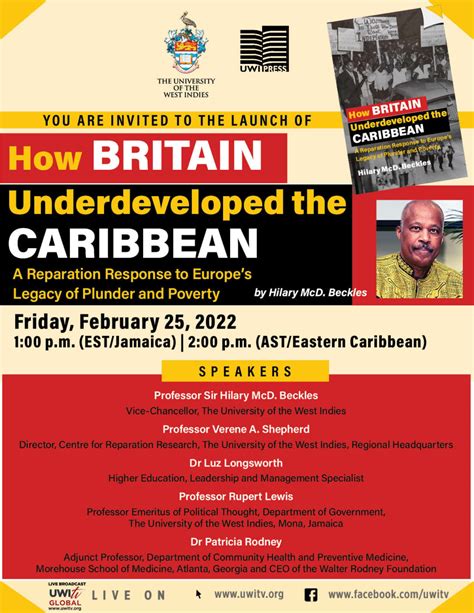Book Launch How Britain Underdeveloped The Caribbean A Reparation