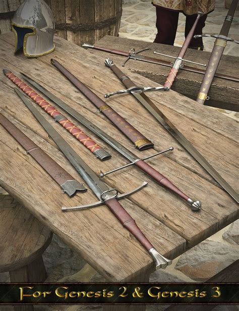 Medieval Weapons 1 Longswords Render State