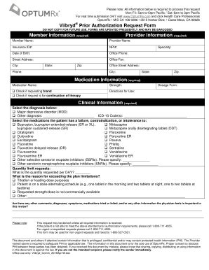 Fillable Online Prior Authorization Request Form Member Optumrx