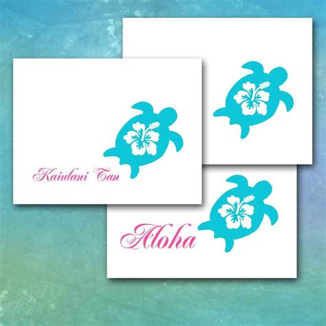Sea Turtle Note Cards Personalized Stationery Hawaiian Etsy