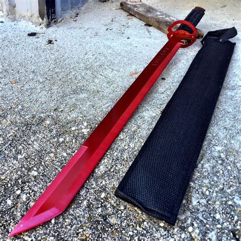 27 Ninja Sword Machete Red Full Tang Tactical Blade Katana New W