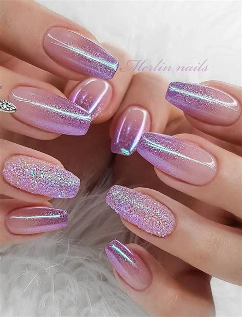 Beautiful Glittering Short Pink Nails Art Designs Idea For Summer And Spring Lily Fashion