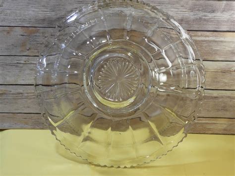 Vintage Punch Bowl Indiana Glass Colonial Punch Bowl Clear Scalloped Paneled Accents Party