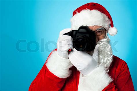Santa The Professional Photographer Stock Image Colourbox