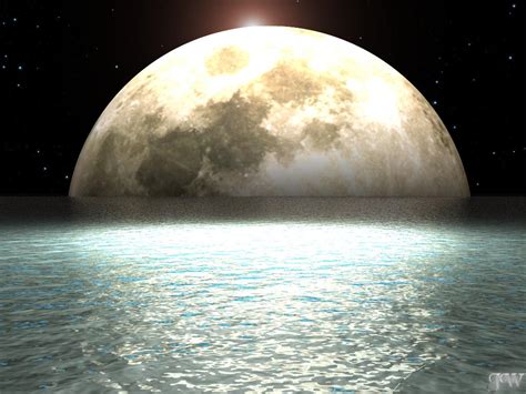 Moon Setting Over Water By Infin8cyn On Deviantart