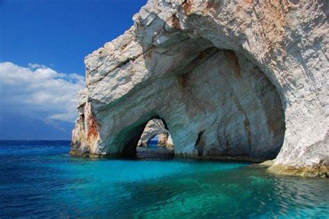 Nature Landscape Rock Cave Sea Turquoise Water Island Greece Wallpapers Hd Desktop And