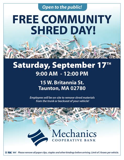 Shred Day Mechanics Cooperative Bank