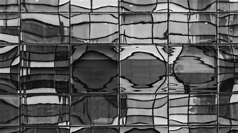 Distorted Windows Reflection Black And White Black And White Black