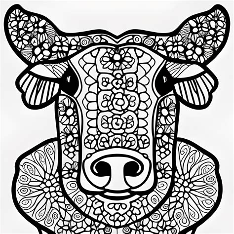 Página Para Colorear De Jersey Cow Con Diseño De Flores · Creative Fabrica