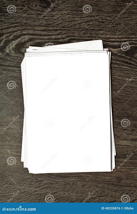 White Blank Paper On Wooden Table Stock Photo Image Of Sheet Table