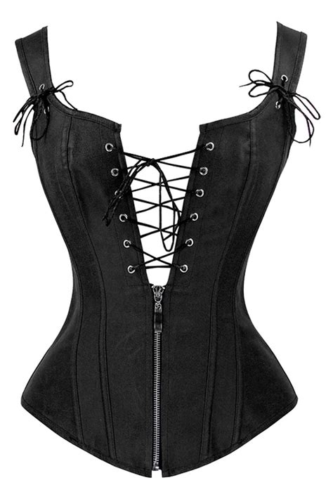 atomic black steam vest overbust corset atomic jane clothing