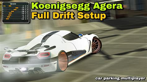 Updated Drift Settings And Tune For Koenigsegg Agera In Car Parking