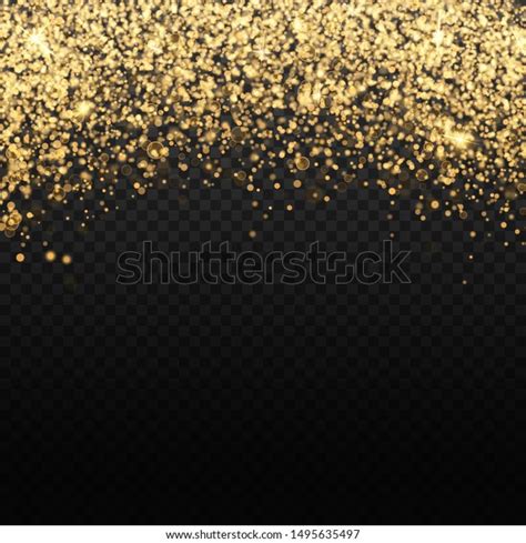 Vector Gold Glitter Backdrop Transparent Falling Stock Vector Royalty