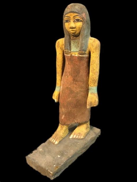 Beautiful Ancient Egyptian Wooden Statue With Hieroglyphics 300 Bc 3