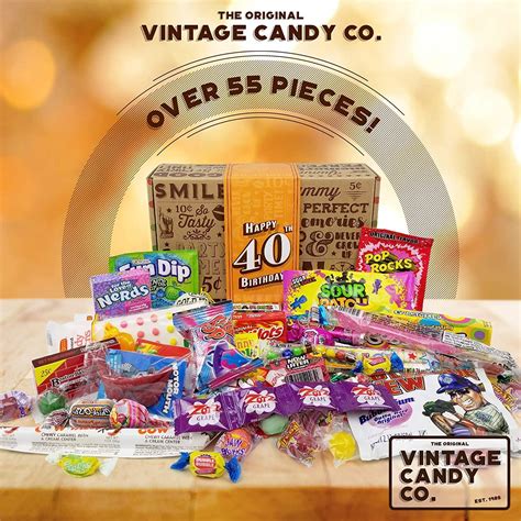 Vintage Candy Co 40th Birthday Retro Candy T Box 1982 Decade
