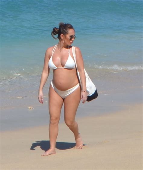Pregnant Lauryn Goodman Is Seen In A Bikini On The Beach Photos