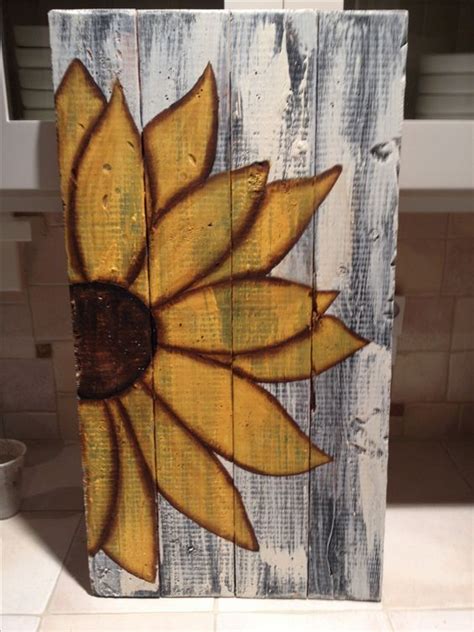 Welcome Sunflower Pallet Stache Studio Pallet Painting Wood