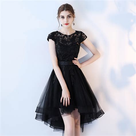 Black Lace Short Prom Dress High Low Evening Dress · Of Girl · Online