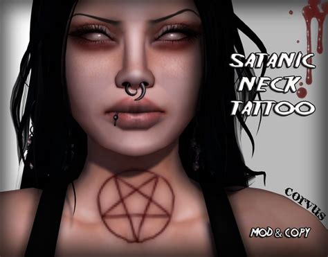 Second Life Marketplace Corvus Satanic Neck Tattoo
