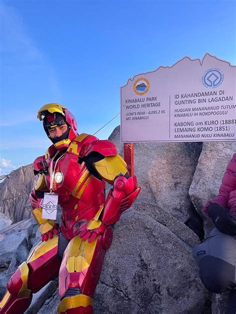 Iron Man Buat Kemunculan Di Sabah Berjaya Tawan Puncak Gunung Kinabalu