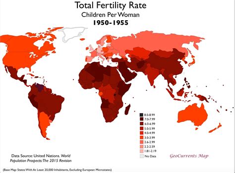 Total Fertility Rate 1955 And 2015 Vivid Maps