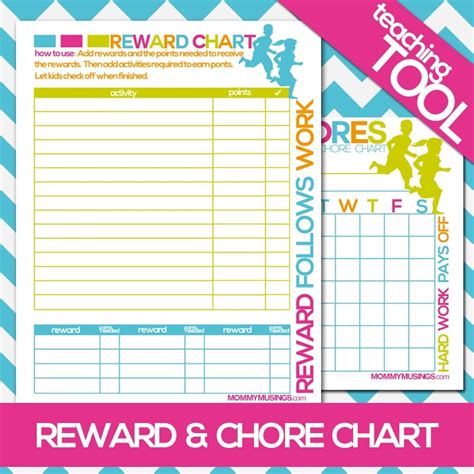 Free Printable Magnet Chore Chart Reward Chart Kids C