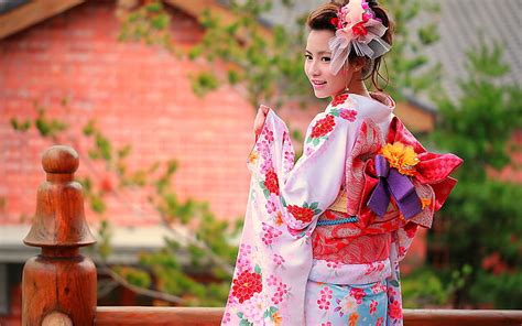 Hd Wallpaper Beautiful Japanese Girl Kimono Umbrella Womens Pink