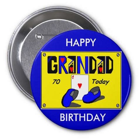 Grandad 70th Birthday Badge Birthday Badge 70th Birthday Todays