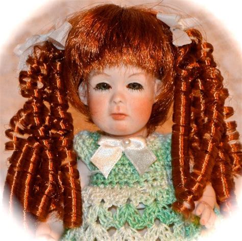 Porcelain Doll Curly Red Hair Miniature Porcelain Doll With Etsy